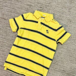 ABERCROMBIE & FITCH t-shirt, tee, polo, yellow with navy stripes, XL Unisex